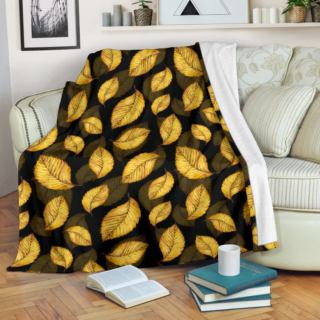 Elm Leave Summer Print Pattern Fleece Blanket