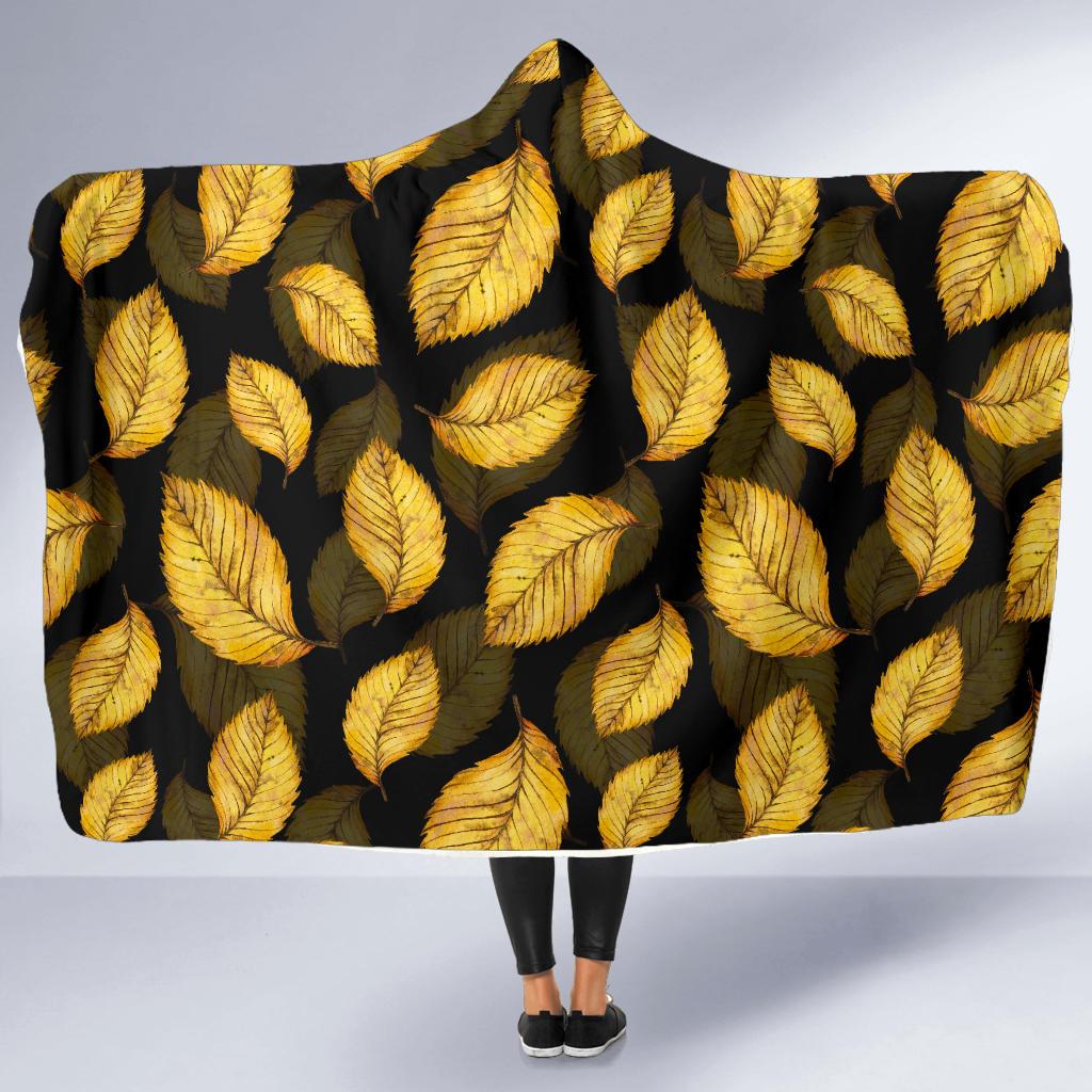 Elm Leave Summer Print Pattern Hooded Blanket-JTAMIGO.COM