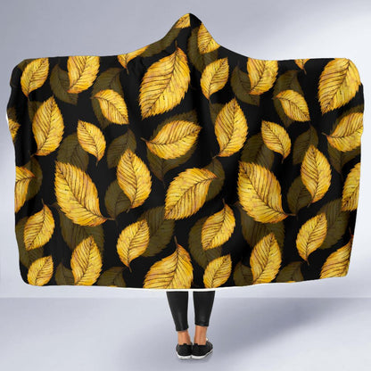 Elm Leave Summer Print Pattern Hooded Blanket-JTAMIGO.COM
