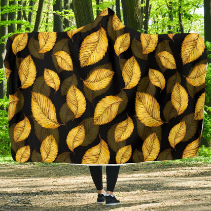 Elm Leave Summer Print Pattern Hooded Blanket-JTAMIGO.COM