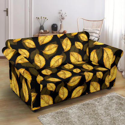 Elm Leave Summer Print Pattern Loveseat Slipcover-JTAMIGO.COM