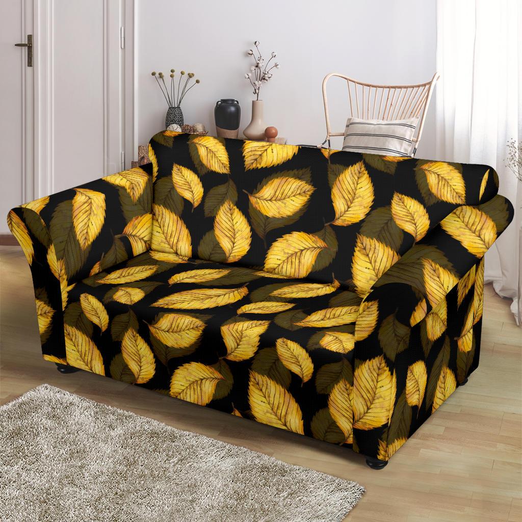 Elm Leave Summer Print Pattern Loveseat Slipcover-JTAMIGO.COM