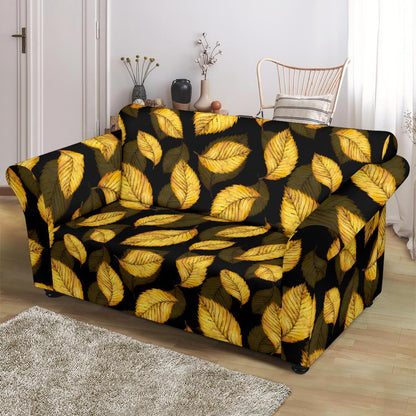Elm Leave Summer Print Pattern Loveseat Slipcover-JTAMIGO.COM