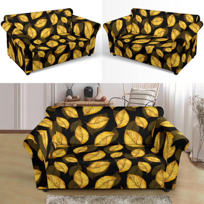 Elm Leave Summer Print Pattern Loveseat Slipcover-JTAMIGO.COM