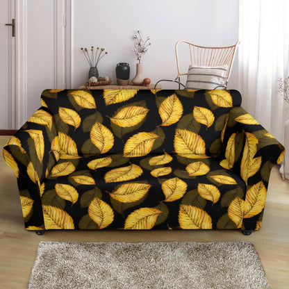 Elm Leave Summer Print Pattern Loveseat Slipcover-JTAMIGO.COM