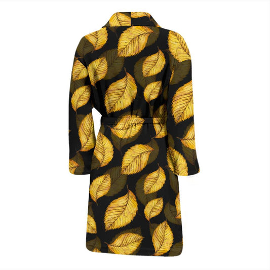 Elm Leave Summer Print Pattern Men Bath Robe-JTAMIGO.COM