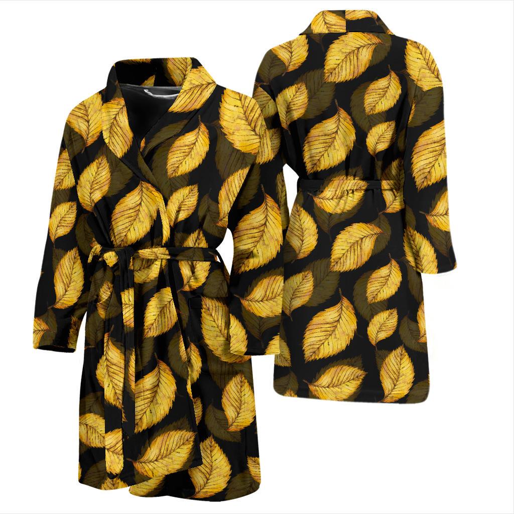 Elm Leave Summer Print Pattern Men Bath Robe-JTAMIGO.COM