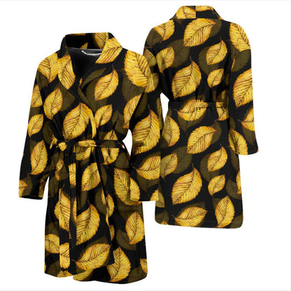 Elm Leave Summer Print Pattern Men Bath Robe-JTAMIGO.COM