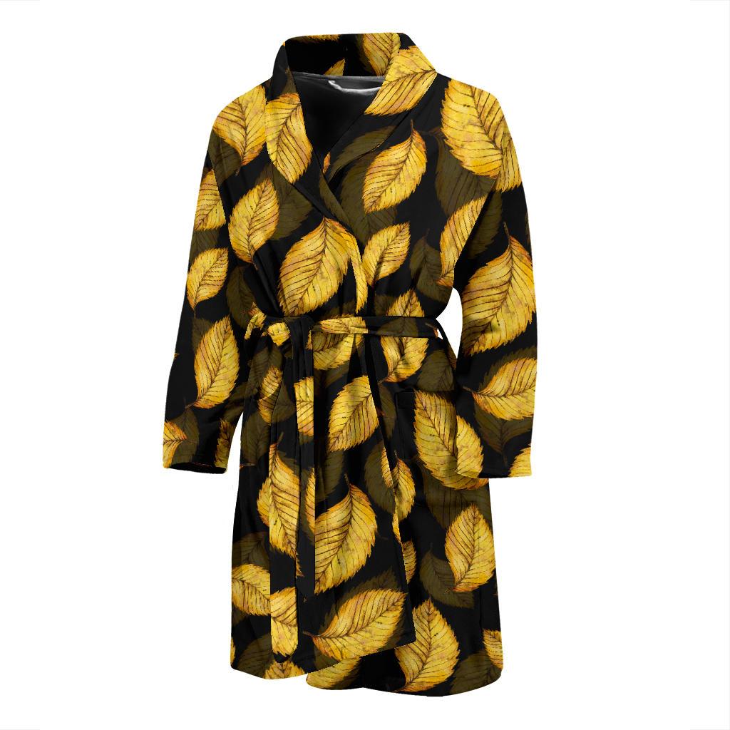 Elm Leave Summer Print Pattern Men Bath Robe-JTAMIGO.COM