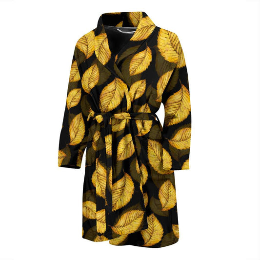 Elm Leave Summer Print Pattern Men Bath Robe-JTAMIGO.COM