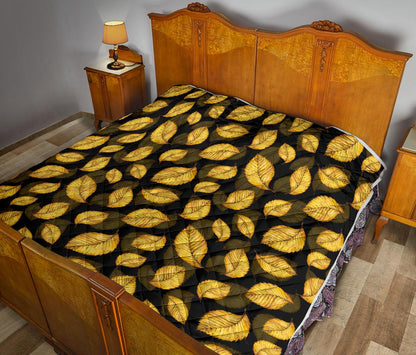 Elm Leave Summer Print Pattern Premium Quilt-JTAMIGO.COM