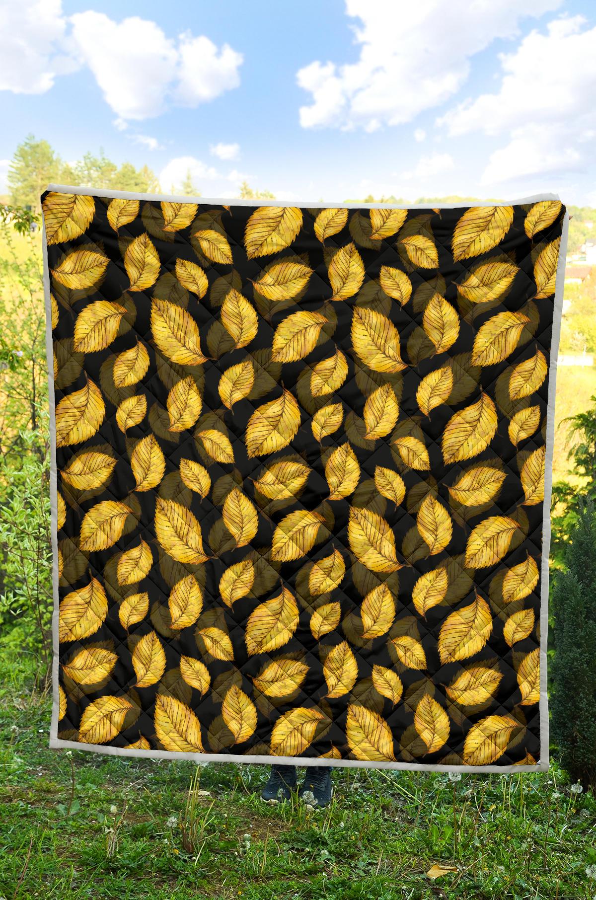 Elm Leave Summer Print Pattern Premium Quilt-JTAMIGO.COM