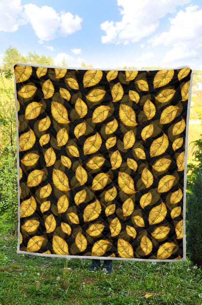 Elm Leave Summer Print Pattern Premium Quilt-JTAMIGO.COM