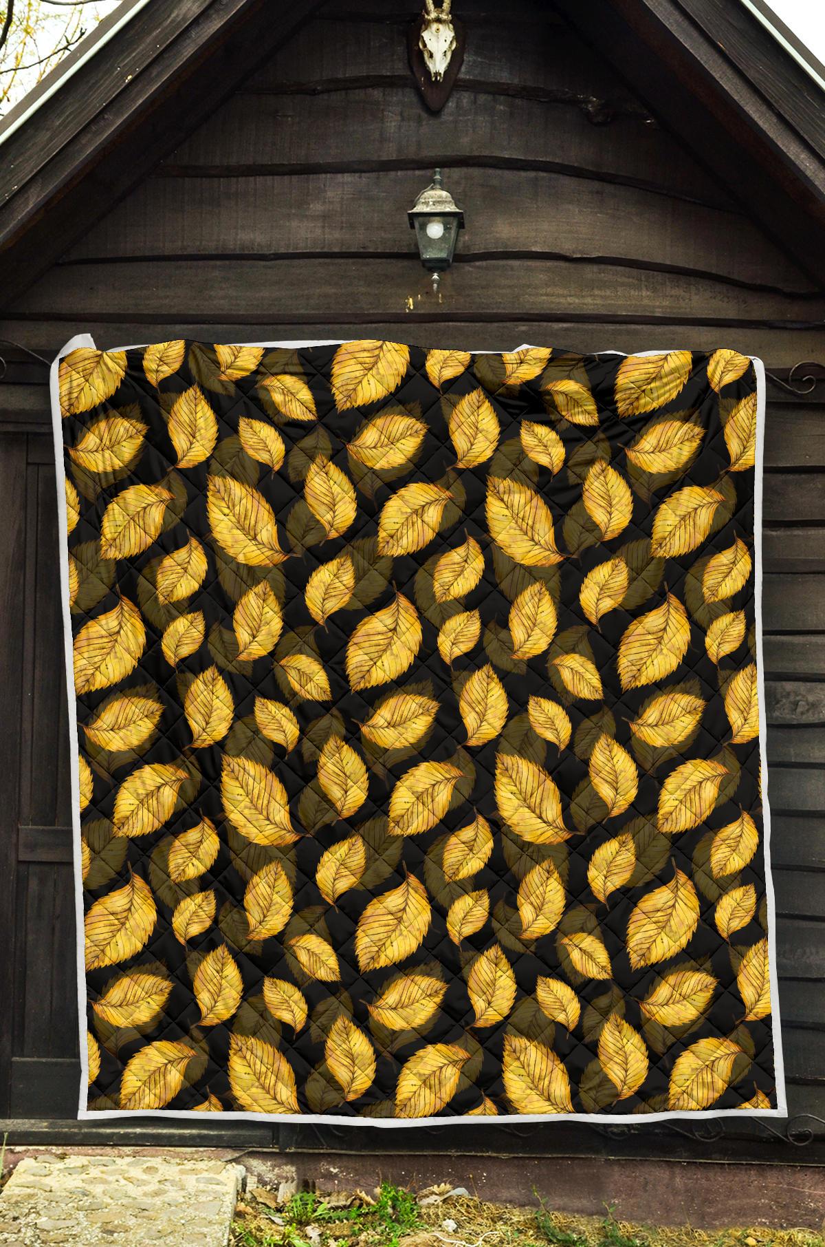 Elm Leave Summer Print Pattern Premium Quilt-JTAMIGO.COM