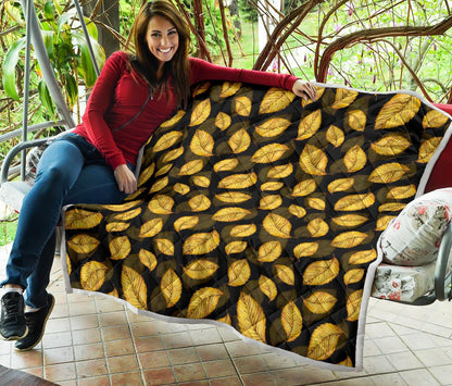 Elm Leave Summer Print Pattern Premium Quilt-JTAMIGO.COM