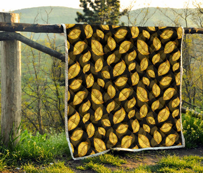Elm Leave Summer Print Pattern Premium Quilt-JTAMIGO.COM