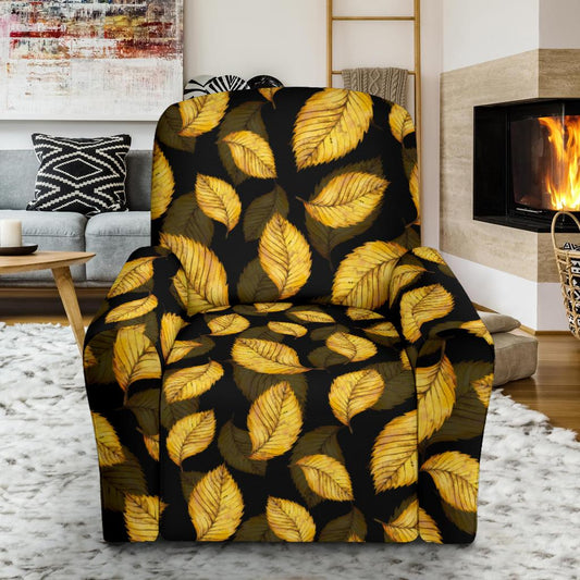 Elm Leave Summer Print Pattern Single Sofa Slipcover -JTAMIGO.COM
