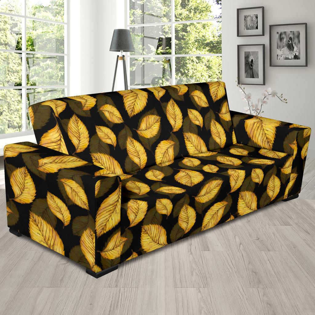 Elm Leave Summer Print Pattern Sofa Slipcover-JTAMIGO.COM
