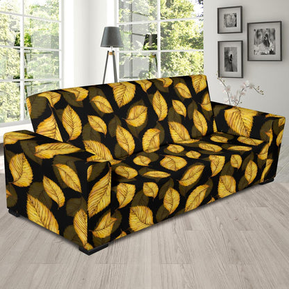 Elm Leave Summer Print Pattern Sofa Slipcover-JTAMIGO.COM