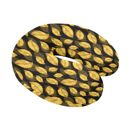 Elm Leave Summer Print Pattern U-Shaped Travel Neck Pillow-JTAMIGO.COM