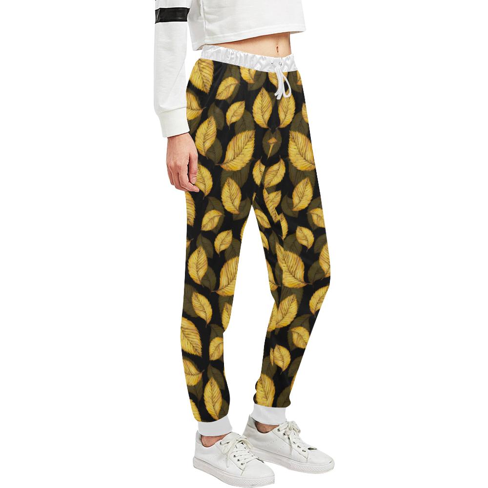 Elm Leave Summer Print Pattern Unisex Casual Sweatpants (Model L11)-JTAMIGO.COM