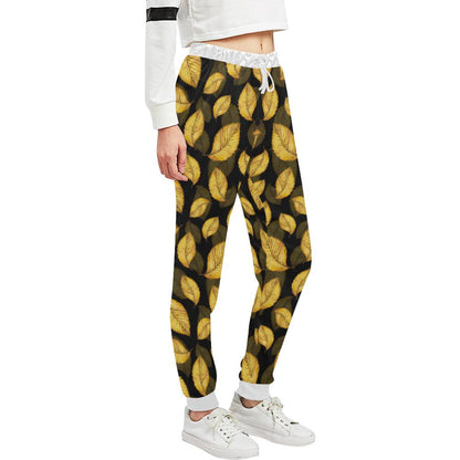 Elm Leave Summer Print Pattern Unisex Casual Sweatpants (Model L11)-JTAMIGO.COM