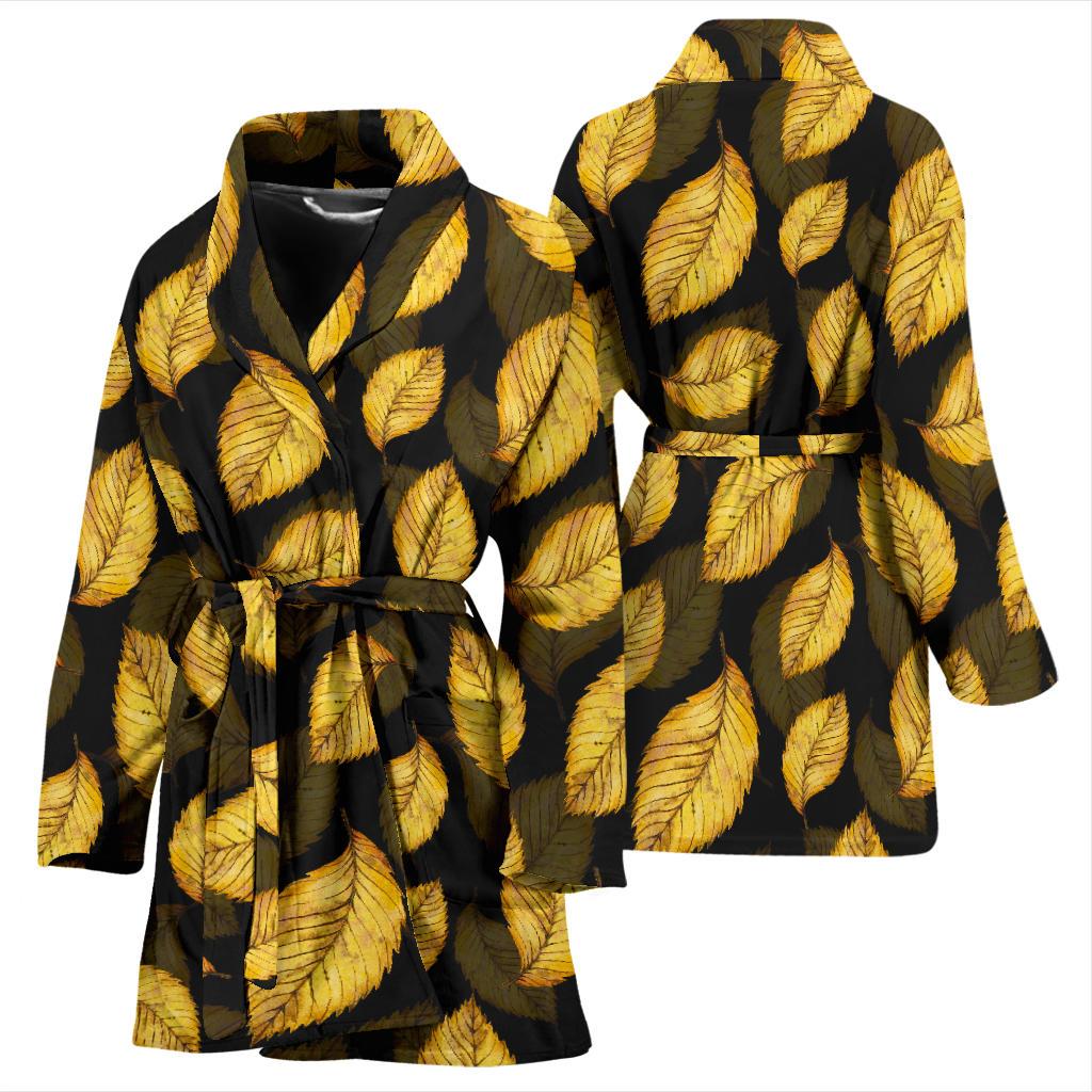 Elm Leave Summer Print Pattern Women Bath Robe-JTAMIGO.COM