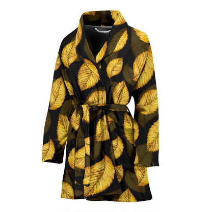 Elm Leave Summer Print Pattern Women Bath Robe-JTAMIGO.COM