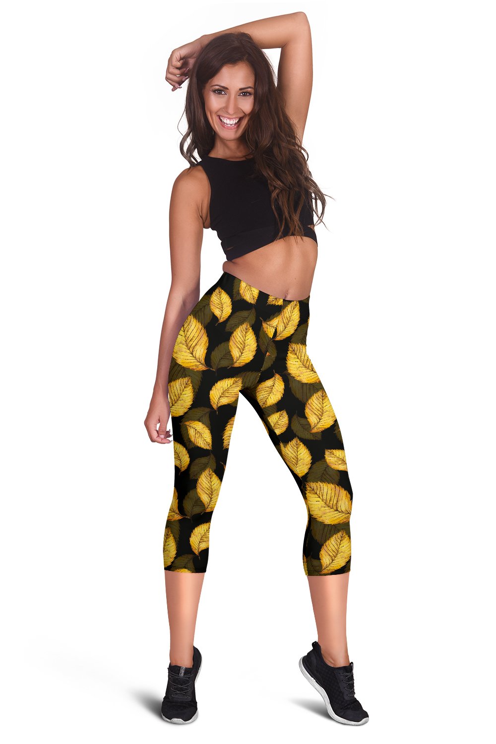 Elm Leave Summer Print Pattern Women Capris