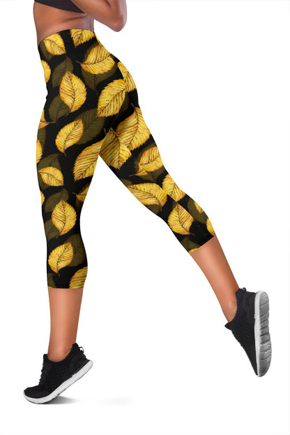 Elm Leave Summer Print Pattern Women Capris
