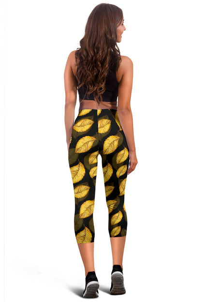 Elm Leave Summer Print Pattern Women Capris