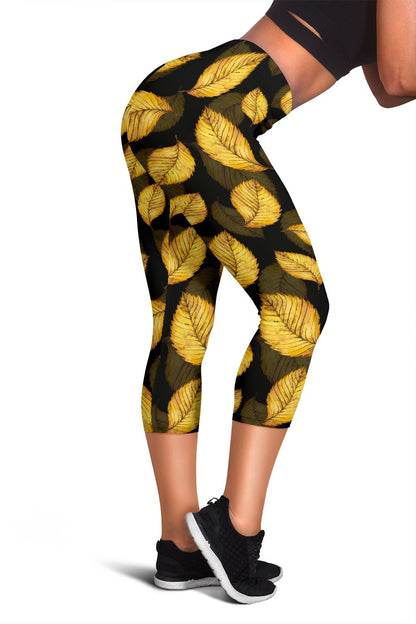 Elm Leave Summer Print Pattern Women Capris