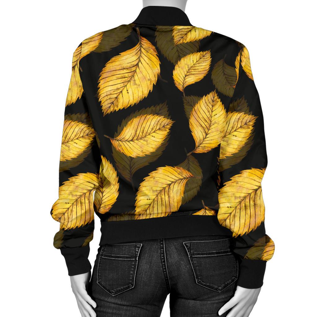 Elm Leave Summer Print Pattern Women Casual Bomber Jacket