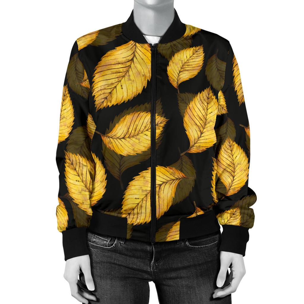 Elm Leave Summer Print Pattern Women Casual Bomber Jacket
