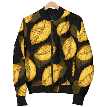 Elm Leave Summer Print Pattern Women Casual Bomber Jacket