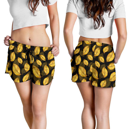 Elm Leave Summer Print Pattern Women Shorts-JTAMIGO.COM
