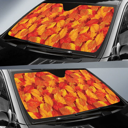 Elm Leaves Autumn Print Pattern Car Sun Shade For Windshield