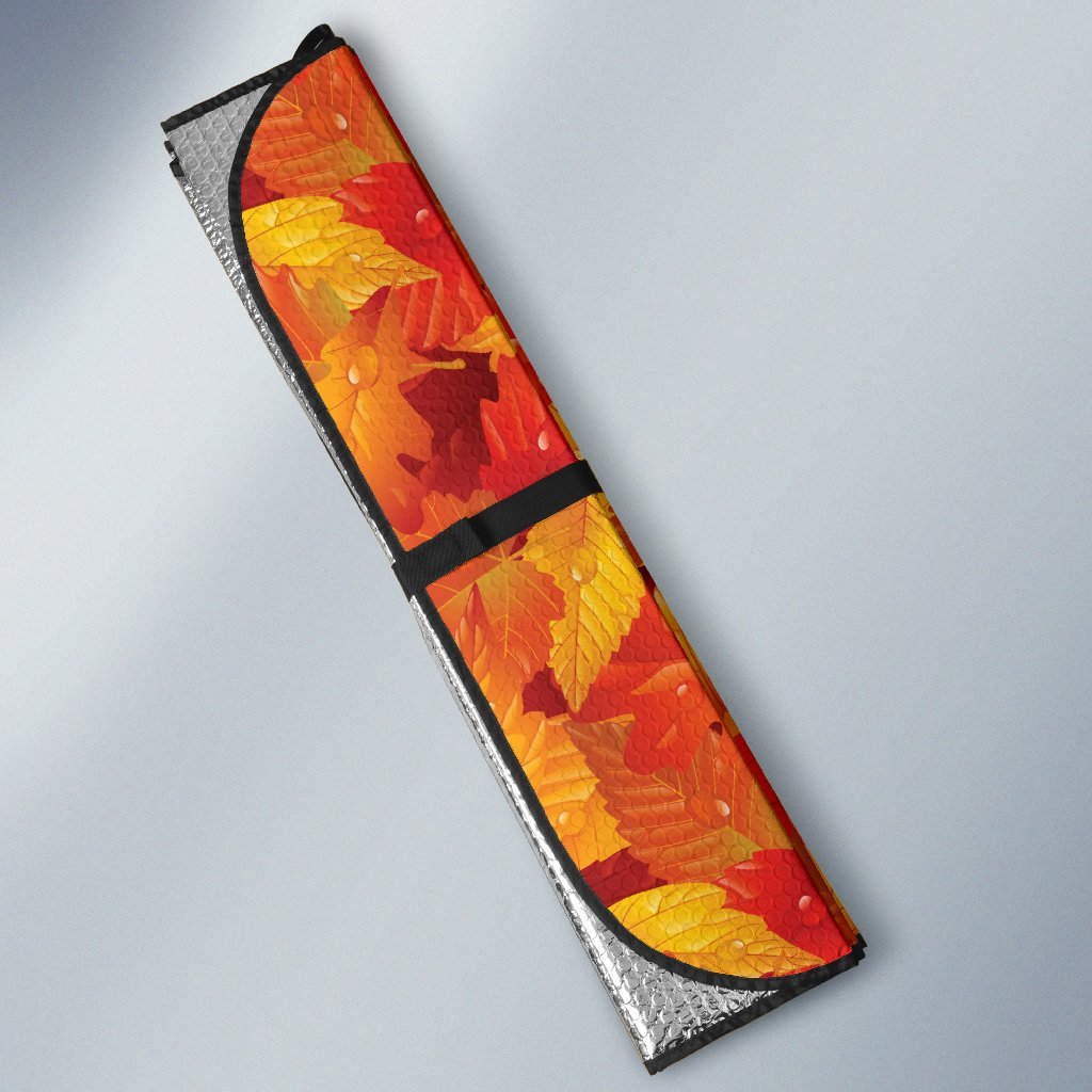 Elm Leaves Autumn Print Pattern Car Sun Shade For Windshield