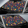 Elm Leaves Colorful Print Pattern Car Sun Shade For Windshield