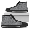 Elm Leaves Grey Print Pattern Women High Top Shoes