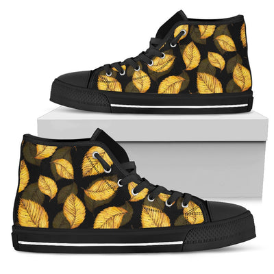 Elm Leaves Summer Print Pattern Women High Top Shoes