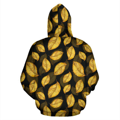 Elm Leaves Summer Print Pattern Zip Up Hoodie