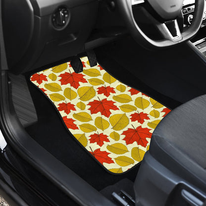 Elm Maple Leave Print Pattern Car Floor Mats