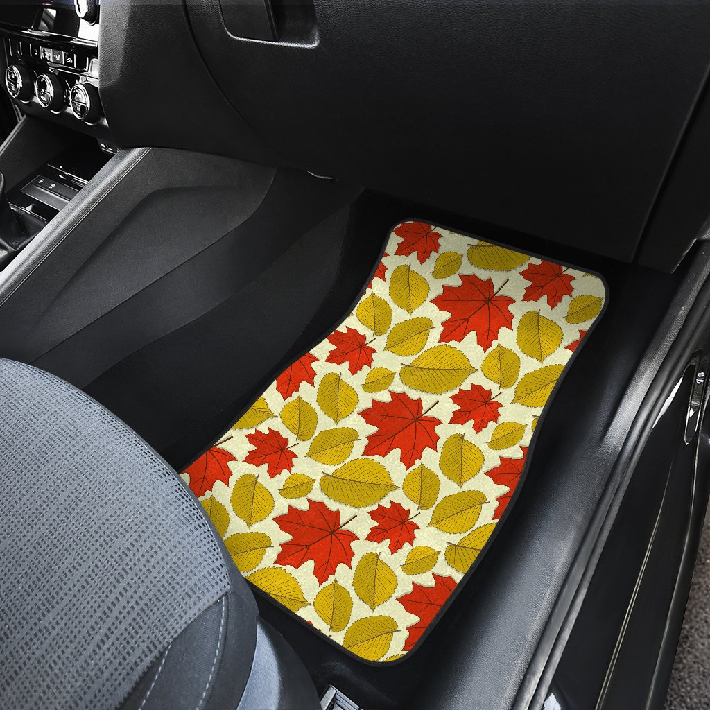 Elm Maple Leave Print Pattern Car Floor Mats