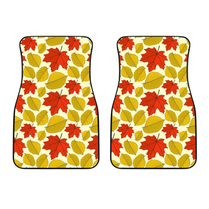 Elm Maple Leave Print Pattern Car Floor Mats