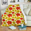 Elm Maple Leave Print Pattern Fleece Blanket