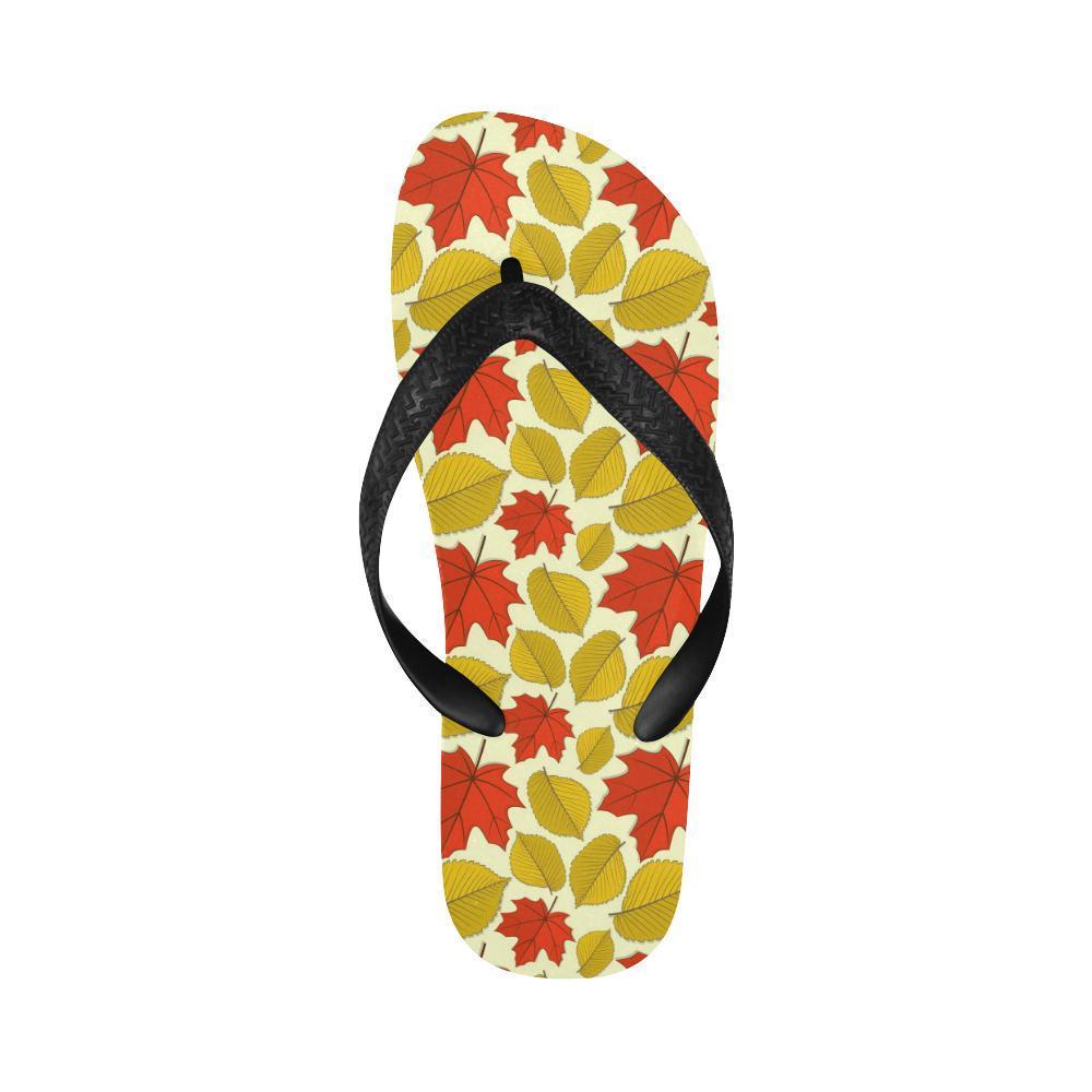 Elm Maple Leave Print Pattern Flip Flops-JTAMIGO.COM