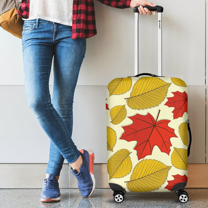 Elm Maple Leave Print Pattern Luggage Cover Protector
