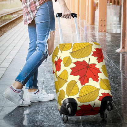 Elm Maple Leave Print Pattern Luggage Cover Protector