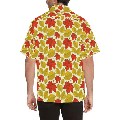 Elm Maple Leave Print Pattern Men Aloha Hawaiian Shirt